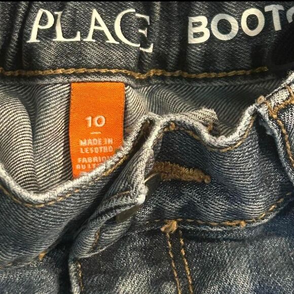 Kids Denim Jeans Elastic Waist Flare Leg Pants Casual School Everyday - Picture 3 of 3